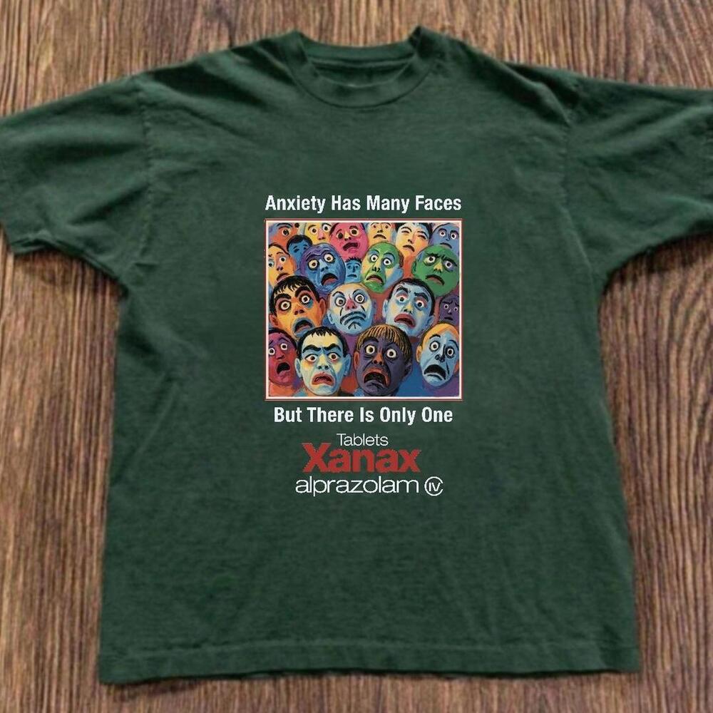 Gildan Men Green T-Shirt, Xanax Alprazolam  Anxiety Has Many